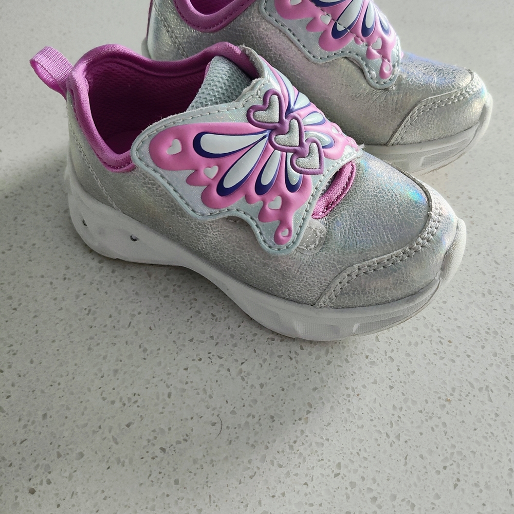 Carter's Silver and Pink Sneakers with Cushioned Sole